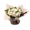 Bouquet de fleurs de naissance et de fleurs de vêtements mixte blanc