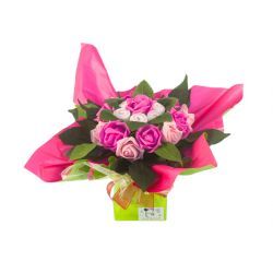 cadeau naissance Bouquet chaussettes bébé fille rose