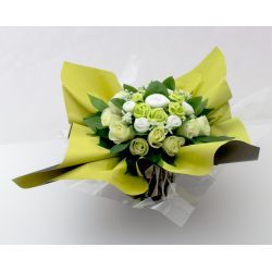  	Bouquet de layette naissance original harmonie vert