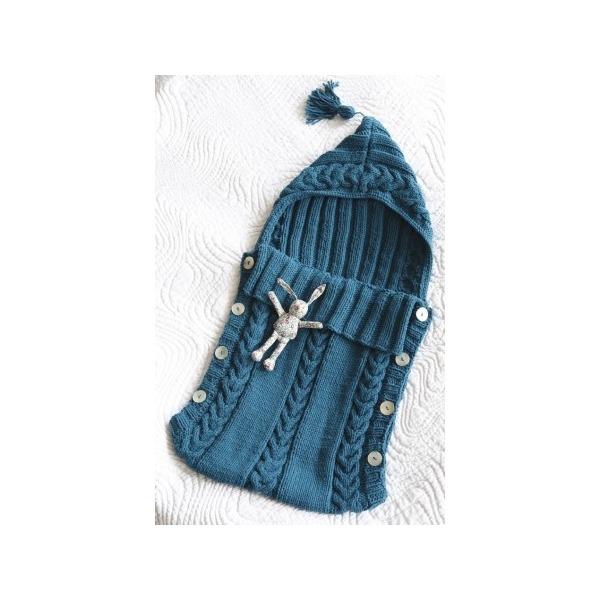 Couverture bleue en tricot pour bébé - personnalisable