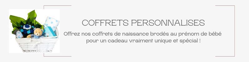 Coffret naissance personnalisé : Valisettes Bain, Dodo, Repas, Coffret pour  bébé