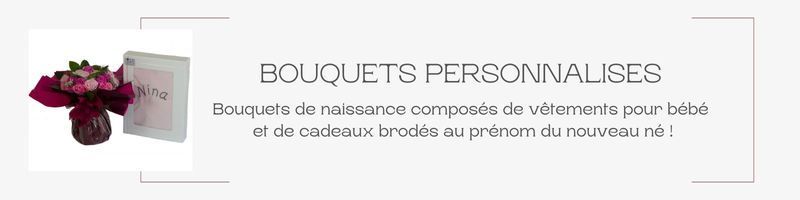 Bouquet de naissance personnalisé | cadeau naissance personnalisé| Fripoune